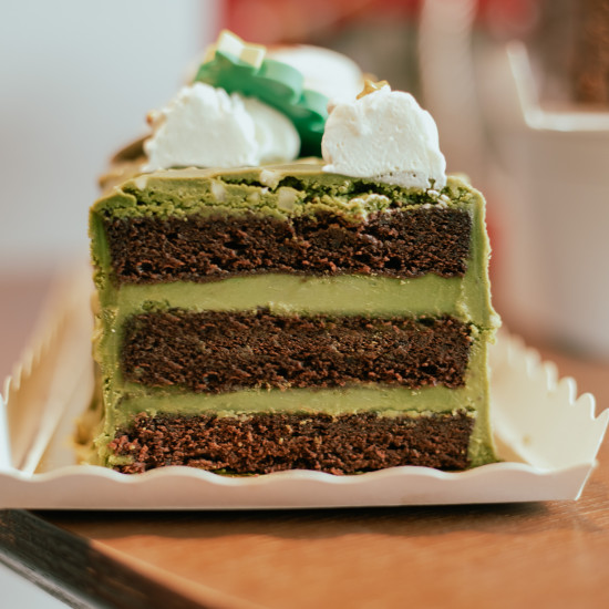 Christmas Special: Matcha Dark Chocolate Log Cake