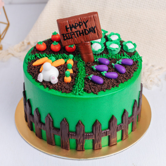 Burrowing Bunny Garden Cake