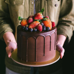 Chocolate Truffle Cake with Mixed Berries