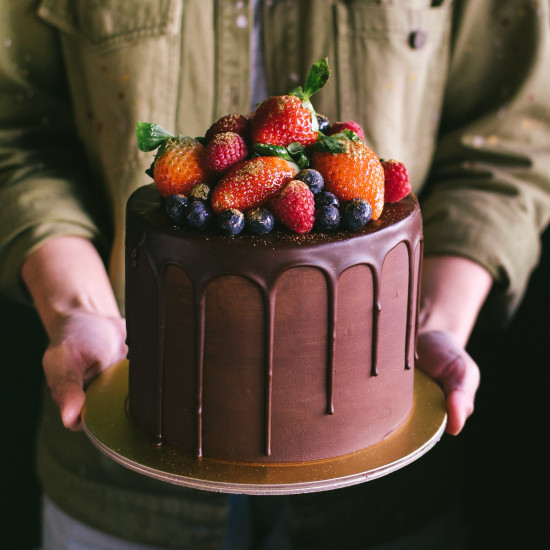 Chocolate Truffle Cake with Mixed Berries
