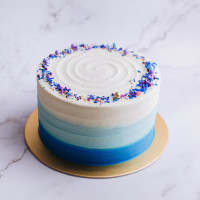 Ombre Striped Cake with Sprinkles