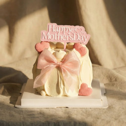 Pink Bow and Hearts Cake