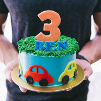 Yellow & Red Car Cake