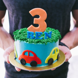 Yellow & Red Car Cake