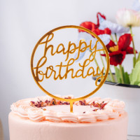 Gold Happy Birthday Topper