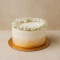 4" Petite Gold Swashes Cake with Baby's Breath