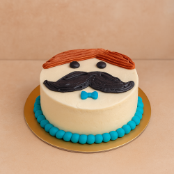 4" Petite Moustache Man Cake