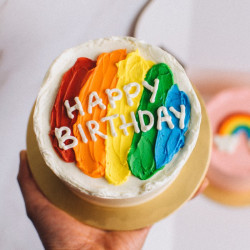 Rainbow Frosted Cake
