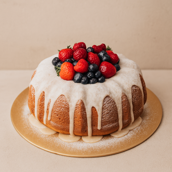 Mixed Berries Butter Bundt with Lemon Drizzle