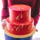 Gold Splatter Cake - Two Tier