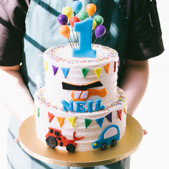 Two Tier Transportation Cake